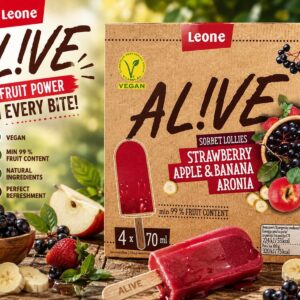 ALIVE strawberry aronia jäätis 4x70ml