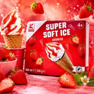 Super soft strawberry jäätis 4x140ml